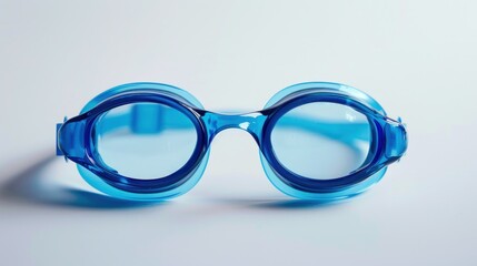 Fototapeta premium Blue swimming goggles isolated on white background. Generate AI image