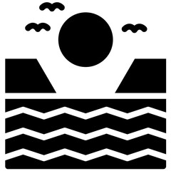 Cove vector icon illustration of Coastline iconset.