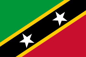 Saint Kitts and Nevis flag original color and proportions