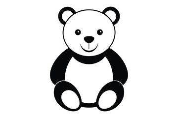 teddy bear silhouette, Vector illustration, isolated on white background.