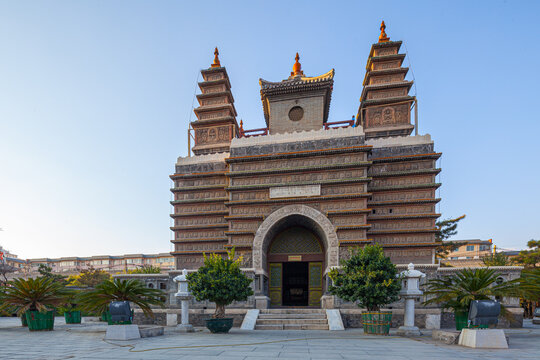 Buddhist Five Pagoda Temple in the city of Huhehaote (Hohhot), Inner Mongolia province, China