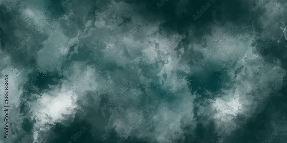 Poster Abstract Teal and Dark Cloudy Background with Atmospheric Gradient Texture. Smooth Blurred Effect, Perfect for Modern and Creative Designs, Wallpapers, banner and Artistic Projects