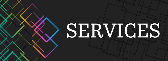 Services Colorful Lines Squares Left Text Horizontal 
