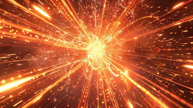 Particles bokeh abstract event game trailer titles cinematic openers digital technology concert background. AI generated illustration