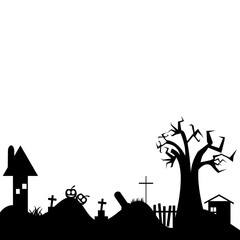 Halloween Graveyard Land Silhouette