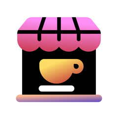 Editable coffee shop building vector icon. Cafe, coffee shop, restaurant, drink, beverages. Part of a big icon set family. Perfect for web and app interfaces, presentations, infographics, etc