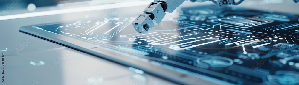 Poster closeup of a robotic process automation rpa interface in customer service