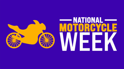 National Motorcycle Week is observed every year in August. Holiday concept. Template for background, banner, card, poster, placard, design template with unique shapes with standard color.