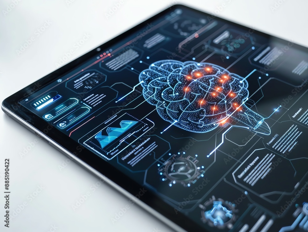 Poster closeup of an ai tutor interface on a tablet