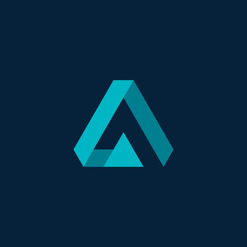 Abstract Triangle Letter A logo vector design template
