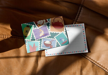 Mockup Of Customizable A6 Postcards