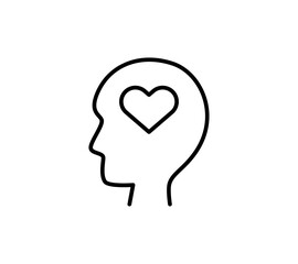 頭で考えるベクターアイコンイラスト　ハート
