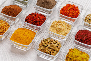 Various spices on the table