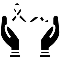 Cancer Awareness Ribbon vector icon illustration of Chemotherapy iconset.