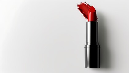 Red Lipstick on White Background