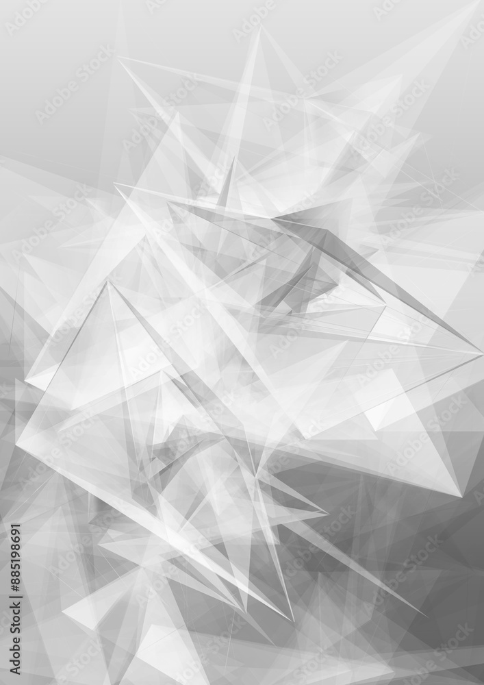 Aufkleber black and white transparent low poly shapes abstract digital technology concept futuristic backgroun