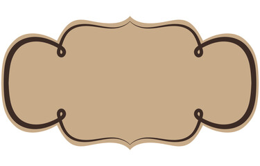Classic vintage wedding badge brown background message frame