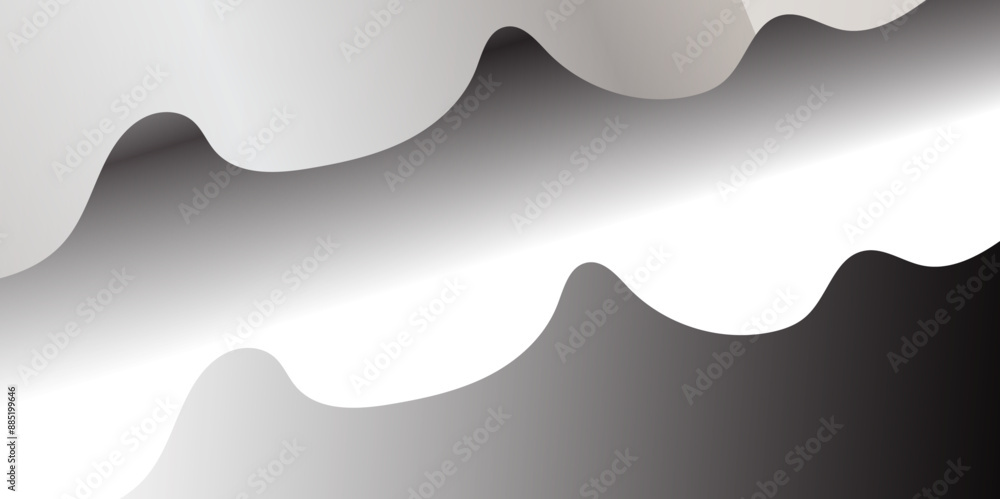 Aufkleber abstract white and gray gradient wave texture layered background with blank space design dynamic wav