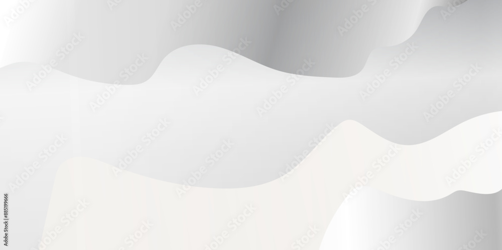 Aufkleber abstract white and gray gradient wave texture layered background with blank space design dynamic wav