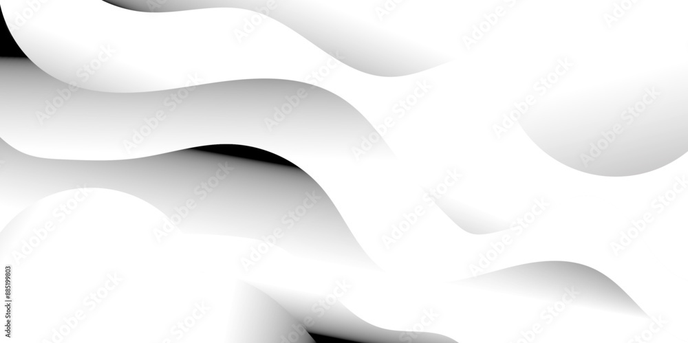 Aufkleber abstract white and gray gradient wave texture layered background with blank space design dynamic wav