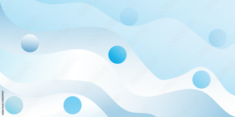 Aufkleber abstract white and blue modern vector background with minimalist dynamic and smooth wave shapes abst