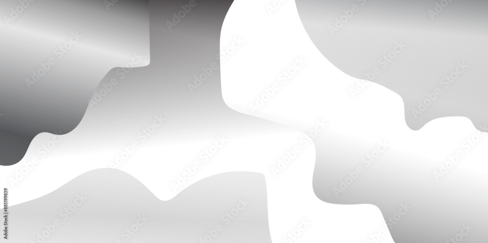 Aufkleber abstract white and gray gradient wave texture layered background with blank space design dynamic wav