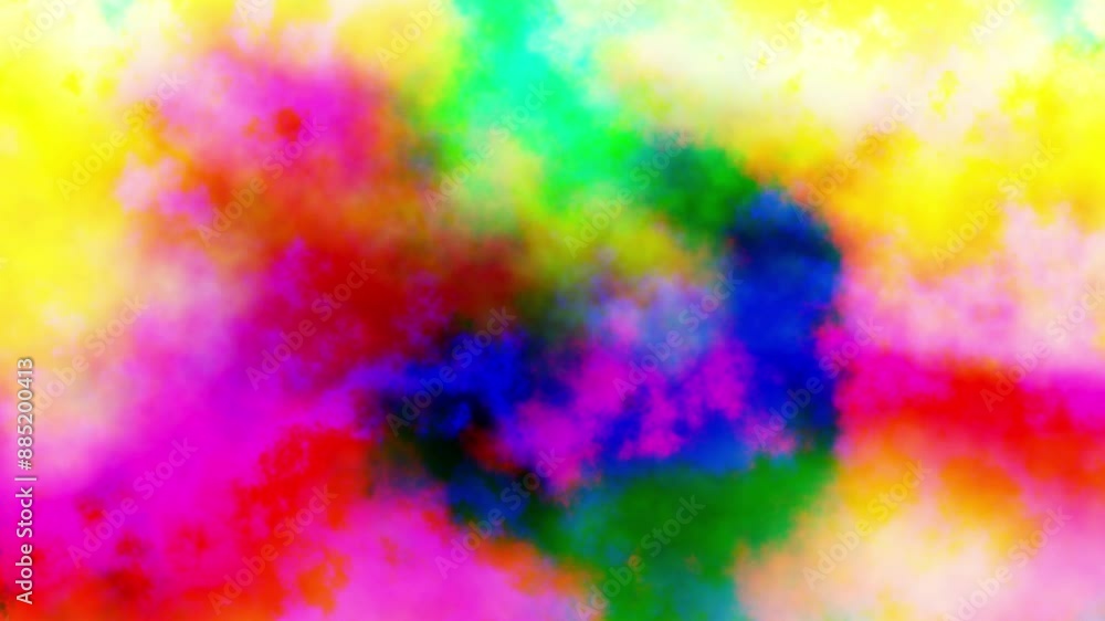 Aufkleber Seamless abstract psychedelic wavy background for loop playback. 4k video. Cloudy nebula background. Natural retro colors.