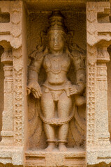 Beautiful sculpture or carving at Hampi, Karnataka, India, Asia.