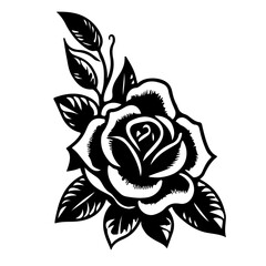 black flower tattoo design