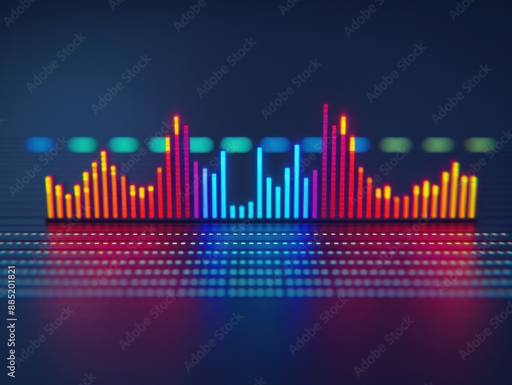 Aufkleber abstract representation of a digital equalizer forming a series logo, symbolizing the technical prec