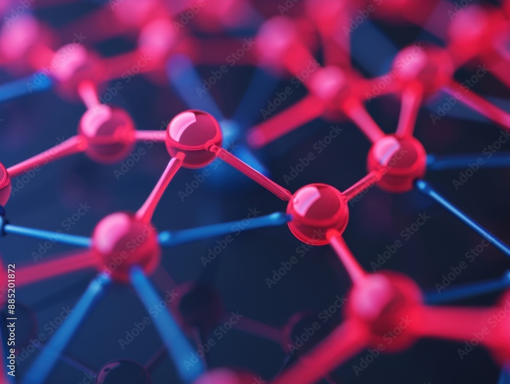 Poster abstract representation of a molecular structure with digital enhancements, symbolizing the integrat