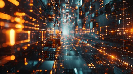 Obraz premium Dynamic Algorithms Coding Motion Graphics for Digital Innovation, Advanced Algorithmic Coding