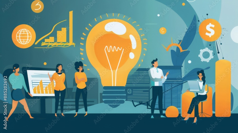 Poster understand the process of ideation in entrepreneurship, from identifying market needs and opportunit