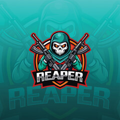 skull  gamer logo design template