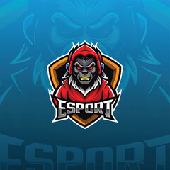 monkey gamer logo design template