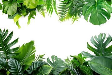 Lush tropical green leaves frame © Rawpixel.com