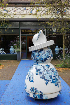 Delft, The Netherlands - July 7, 2024: Proud Mary Shape at the entrance to the Royal Delft Museum  