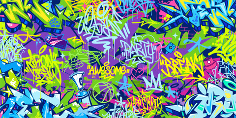 Modern Abstract Hip Hop Urban Street Art Graffiti Style Vector Illustration Background Template