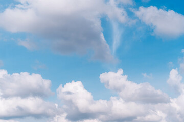 Beautiful panoramic landscape with the blue cloudy.
