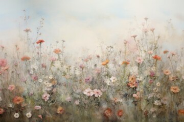 Wildflower border painting backgrounds outdoors.