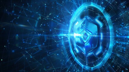 Cybersecurity with advanced protection systems for securing digital infrastructure modern technology data privacy threat detection and safe network communication in virtual environment concept.