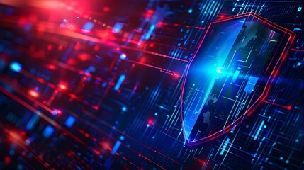 Cybersecurity shield protecting data in a digital landscape. AI generated