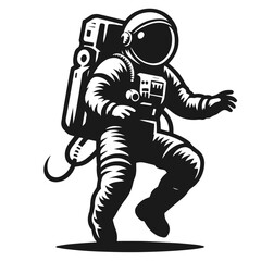 Astraunet black and white vector silhouette vector isolated on white background