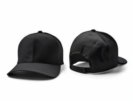 The mockup is set against a white background with the black flat snap back hat isolated on it
