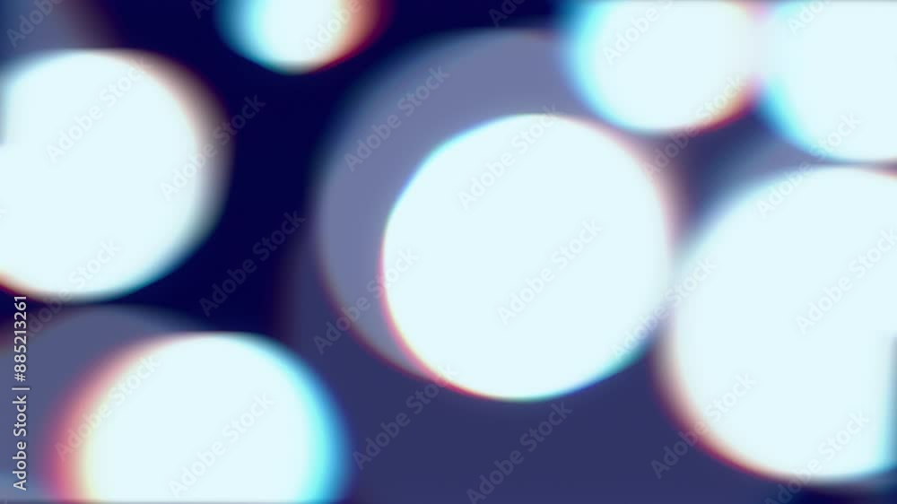 Poster Light, bokeh and mockup in space with bubbles, particles and white lighting in studio. Glowing circles, space and neon shine on dark background for spotlight, texture and reflection or movement