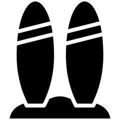 Surfboard vector icon illustration of Outdoor Fun iconset.