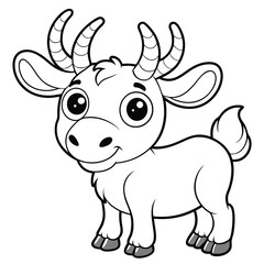 Moose line-art coloring page Vector silhouette vector on white background