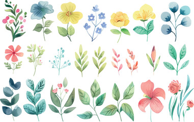 Flower watercolor art triptych wall art vector. Abstract art background with sweet orange and pink Floral Bouquets, Wildflower and leaf hand paint design for wall decor, poster and wallpaper.