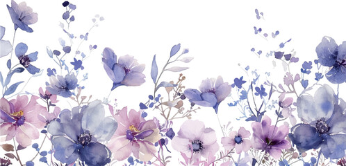 Romantic flower background with purple flower decoration	
