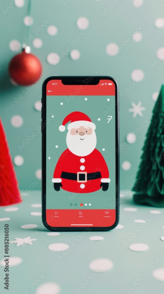 Poster wishlist creation app interface with holiday-themed design, wishlist creation, user-friendly. have c